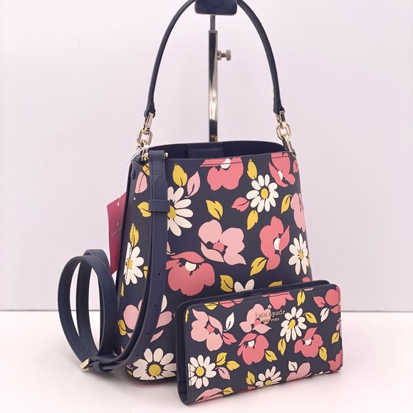 Kate Spade Darcy Road Trip Floral Small Bucket and Wallet Set - Picture 3 of 15